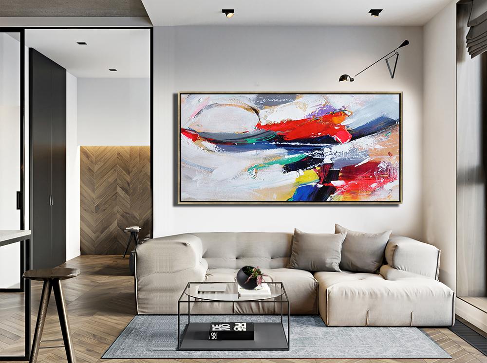 Panoramic Palette Knife Contemporary Art #L8D - Click Image to Close